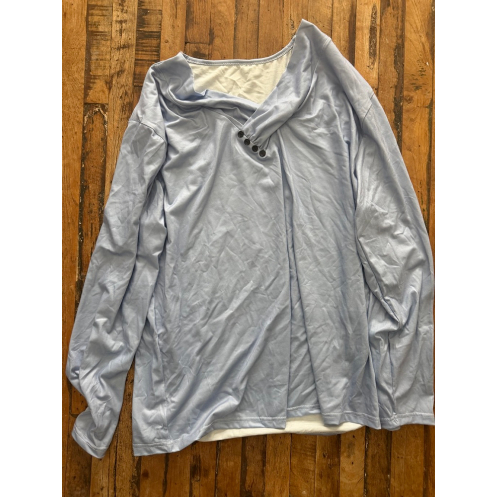 Women's Light Blue/lilac Long Sleeve Tee XL